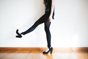 A woman in tights